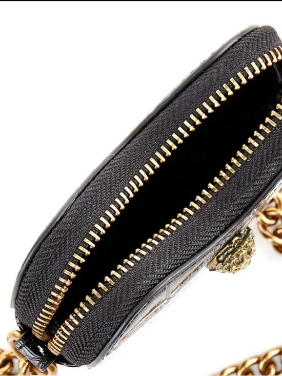 Kurt Geiger London Micro Heart Crossbody bag black embossed leather - Picture 3 of 9